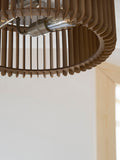 Natural Anders flush ceiling light with wooden slats (British brand)