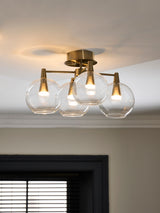 Next Brass Elara 4 Light Flush Fitting Ceiling Light- Buy online at McGrocer