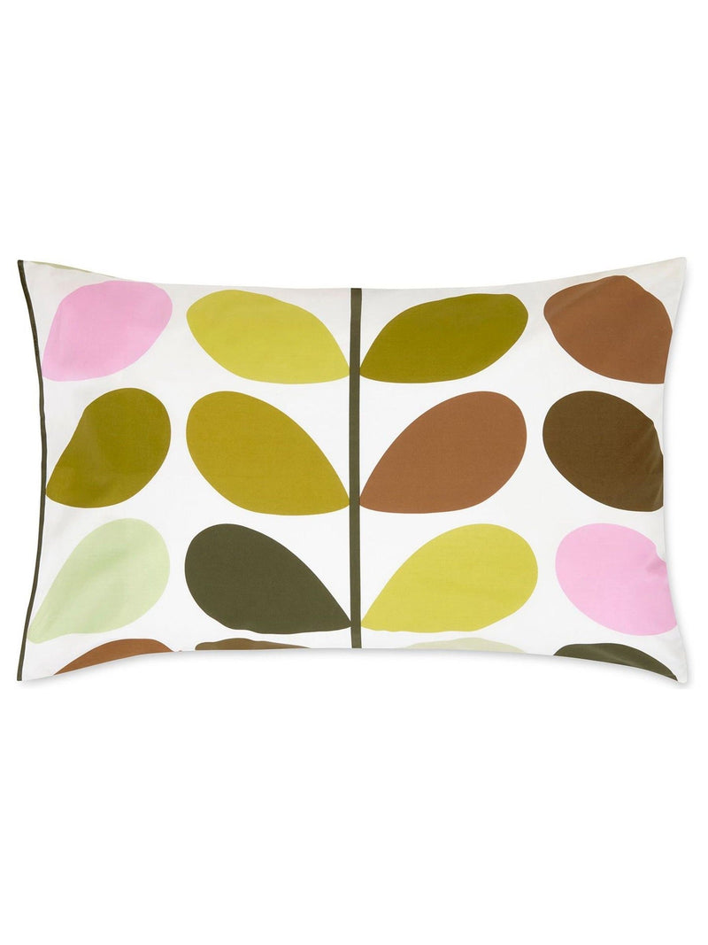 Orla Kiely Green Multi Stem duvet cover and pillowcase set, imported from the UK