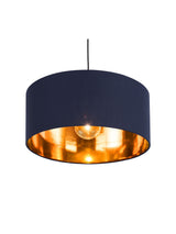 Next MADE.COM Navy/Copper Oro Easy Fit Drum Shade- Buy online at McGrocer