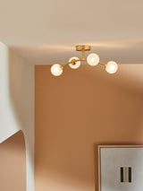 Next MADE.COM Brass Fabia Flush Ceiling Light- Buy online at McGrocer
