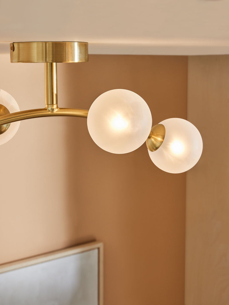 MADE.COM Brass Fabia flush ceiling light - British product