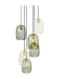 MADE.COM Lykke multi-green cluster chandelier with brass details - British product