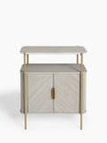 Drinks cabinet light grey Valencia marble mango wood - British product