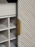 Drinks cabinet light grey Valencia marble mango wood - British product
