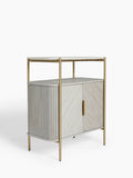 Drinks cabinet light grey Valencia marble mango wood - British product