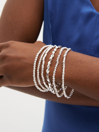 Next Silver Tone Sparkle Stretch Bracelets Fashion Jewellery Pack- Buy online at McGrocer