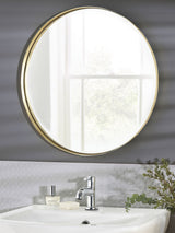 Next Gold Round Bathroom Wall Mirror 50cm- Buy online at McGrocer