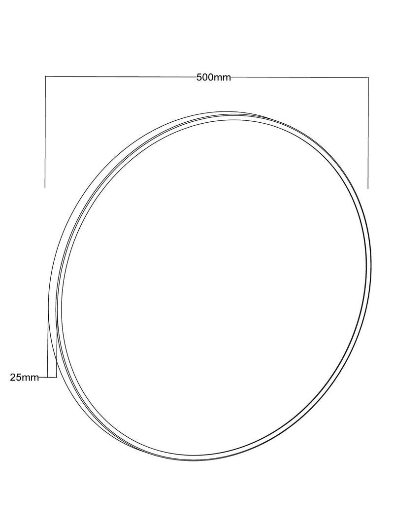 Gold round wall mirror 50cm, UK version