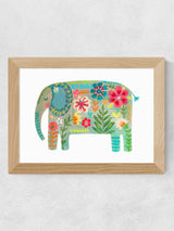 Next East End Prints White Floral Elephant Framed Wall Art Print by Darcie Olley- Buy online at McGrocer