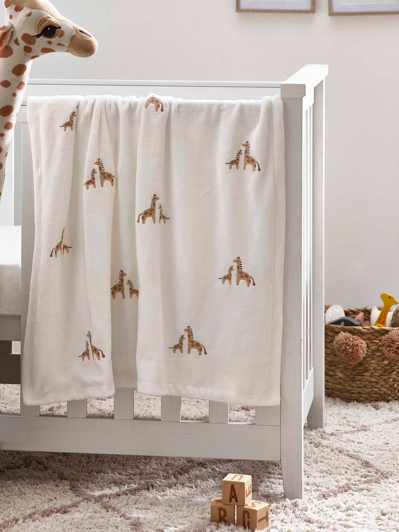 White Giraffe fleece baby blanket 100x90cm, UK version