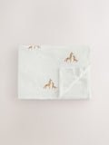 White Giraffe fleece baby blanket 100x90cm, UK version