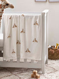 White Giraffe fleece baby blanket 100x90cm, UK version