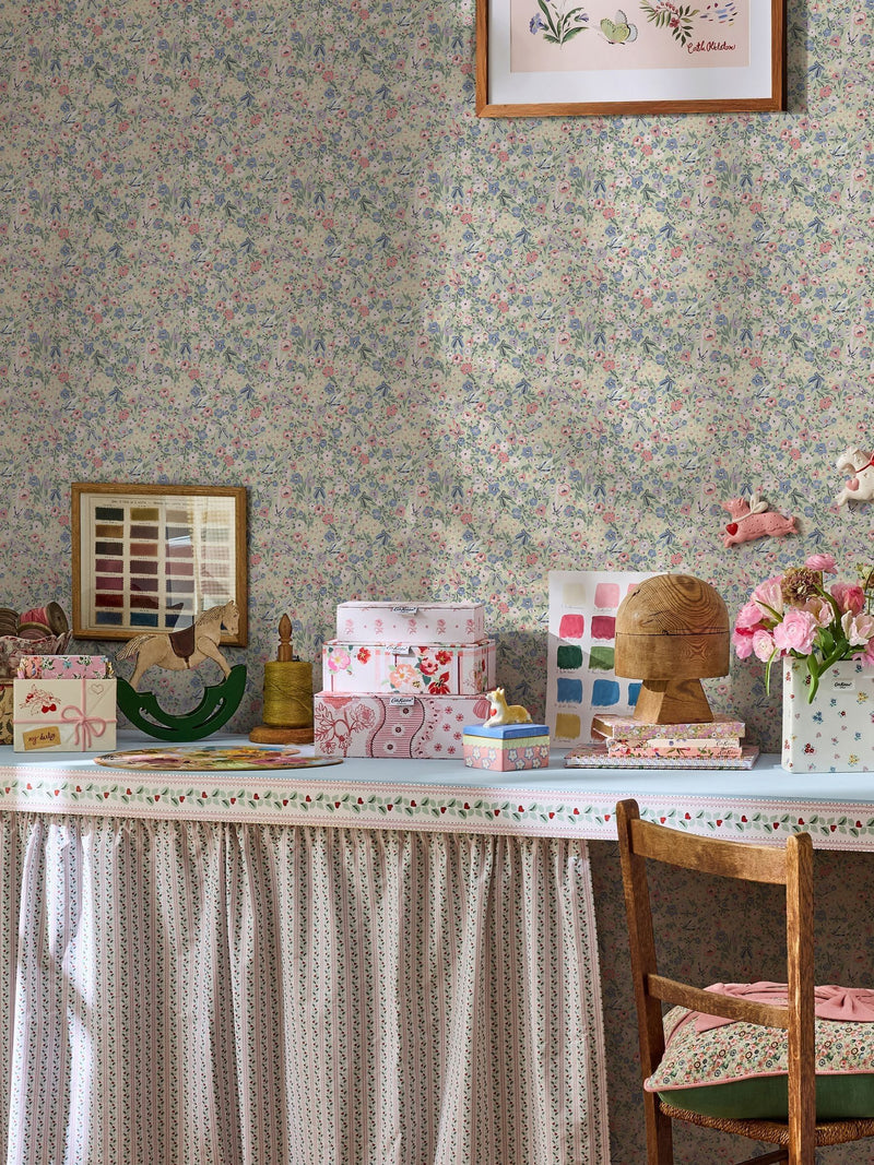 Cath Kidston Sage Harmony Ditsy wallpaper 10m, UK version