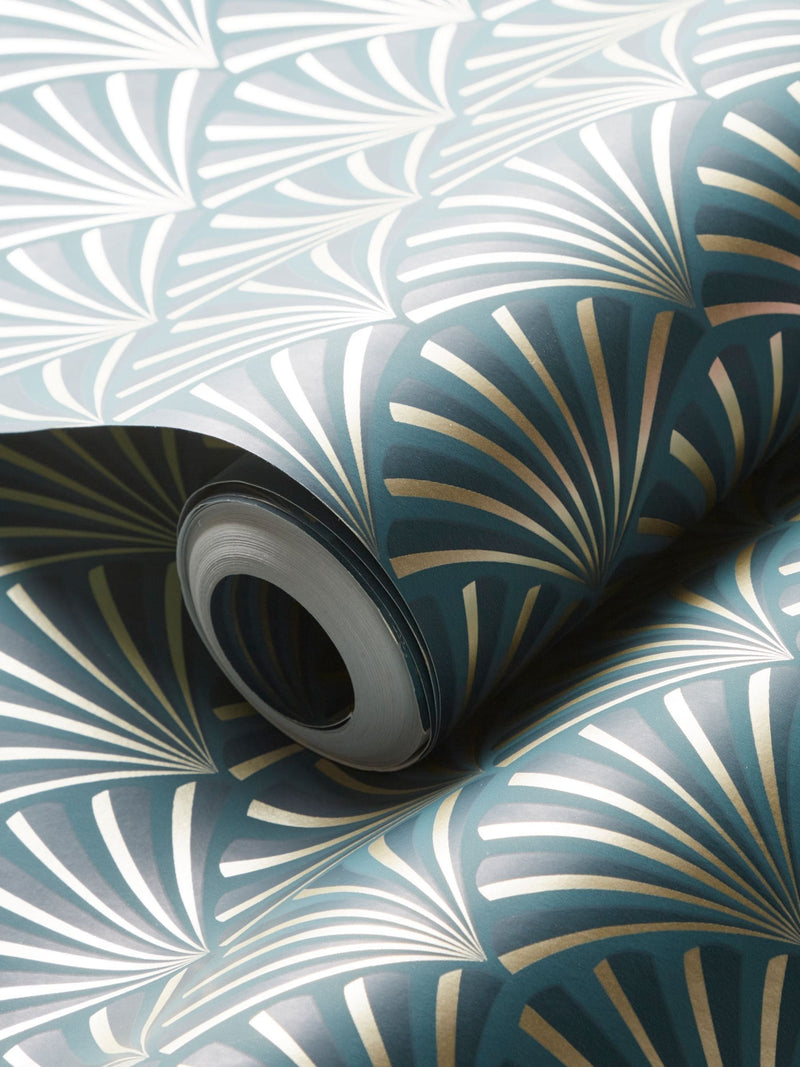 Clarke and Clarke Blue Chrysler wallpaper 10.05M, UK version