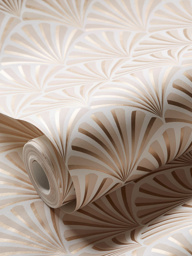 Clarke and Clarke Pink Chrysler wallpaper, 10.05m roll (British brand)
