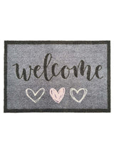 Next My Mat Grey Welcome Hearts Doormat- Buy online at McGrocer