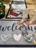 My Mat Welcome Hearts doormat 50cm wide - British product
