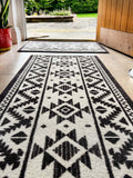 My Mat black pattern runner 150x50cm - British product