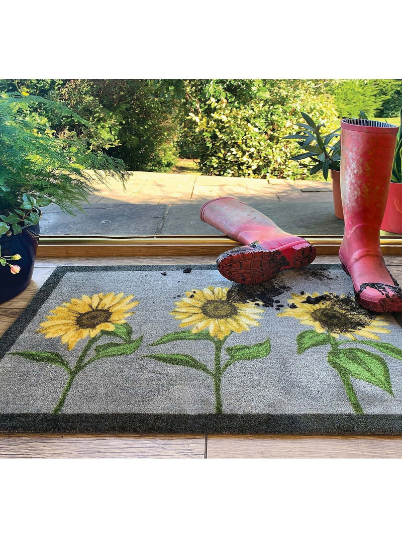 My Mat brown nylon sunflower indoor mat, imported from the UK