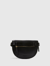 Next River Island Black Leather Whiptstitch Bum Bag- Buy online at McGrocer