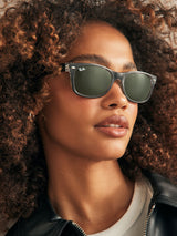 Next Ray-Ban New Wayfarer Classic Sunglasses Black & Transparent Edging- Buy online at McGrocer