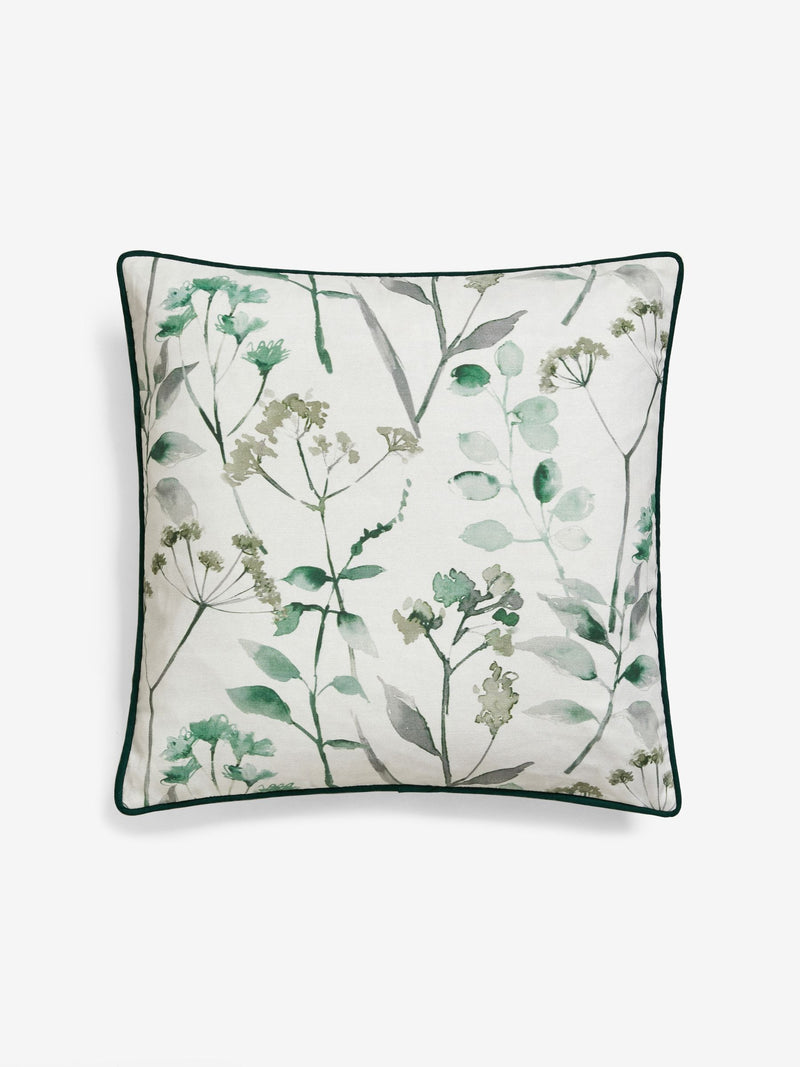 Sage green Isla floral cushion 50x50cm (British brand)