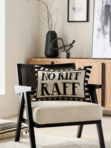 Next Cushion Black No Riff Raff Slogan Rectangular 40 x 59cm- Buy online at McGrocer