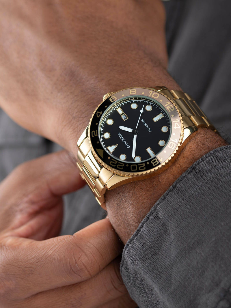 Sekonda gold tone analogue watch 43mm (British brand)