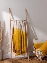 Next Furn Ochre Yellow Mizu Dip Dye 100% Cotton Throw- Buy online at McGrocer