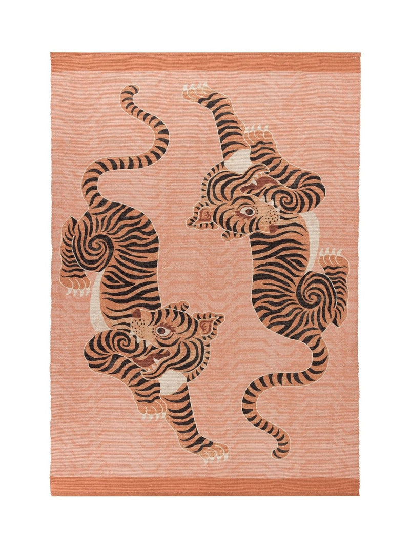 Furn Orange Tibetan Tiger washable rug (British brand)