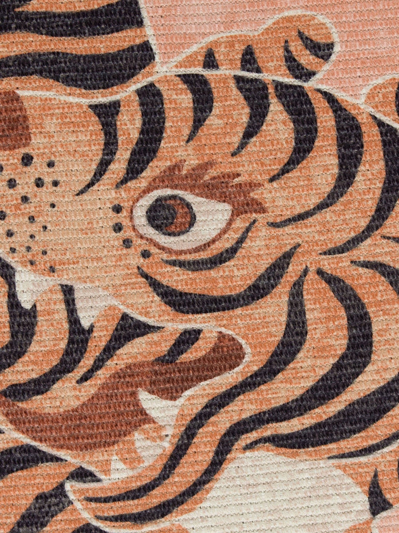 Furn Orange Tibetan Tiger washable rug (British brand)