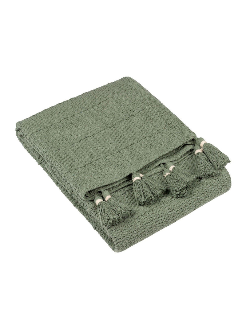 Yard Caliche throw eucalyptus green - British product