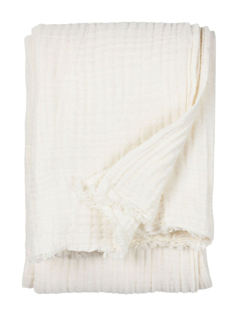 Yard cotton muslin throw warm white, UK version