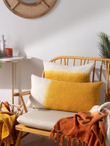 Next Furn Ochre Yellow Mizu Dip Dye 100% Cotton Square Cushion 50cm- Buy online at McGrocer