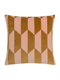 Furn Kalho geometric velvet cushion pink ochre - British product