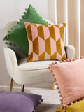 Furn Kalho geometric velvet cushion pink ochre - British product