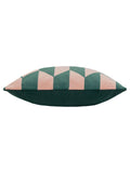 Furn pink green geometric velvet cushion, UK version
