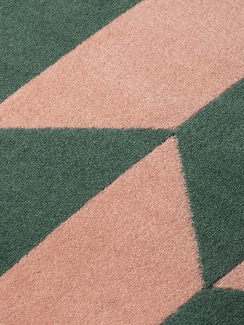 Furn pink green geometric velvet cushion, UK version