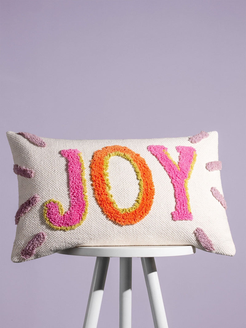 heya home Joy Slogan tufted cushion (British brand)