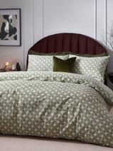 Next HÖEM Olive Green Alexa Modern Geometric Cotton Rich Duvet Cover and Pillowcase Set- Buy online at McGrocer