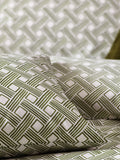 HÖEM olive green Alexa modern geometric duvet cover and pillowcase set, UK version