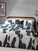 Next HÖEM Dusk Blue Meta Art Deco Cotton Rich Duvet Cover and Pillowcase Set- Buy online at McGrocer