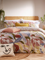 Furn Plaster Pink Amarosa Abstract Reversible Duvet Cover and Pillowcase Set