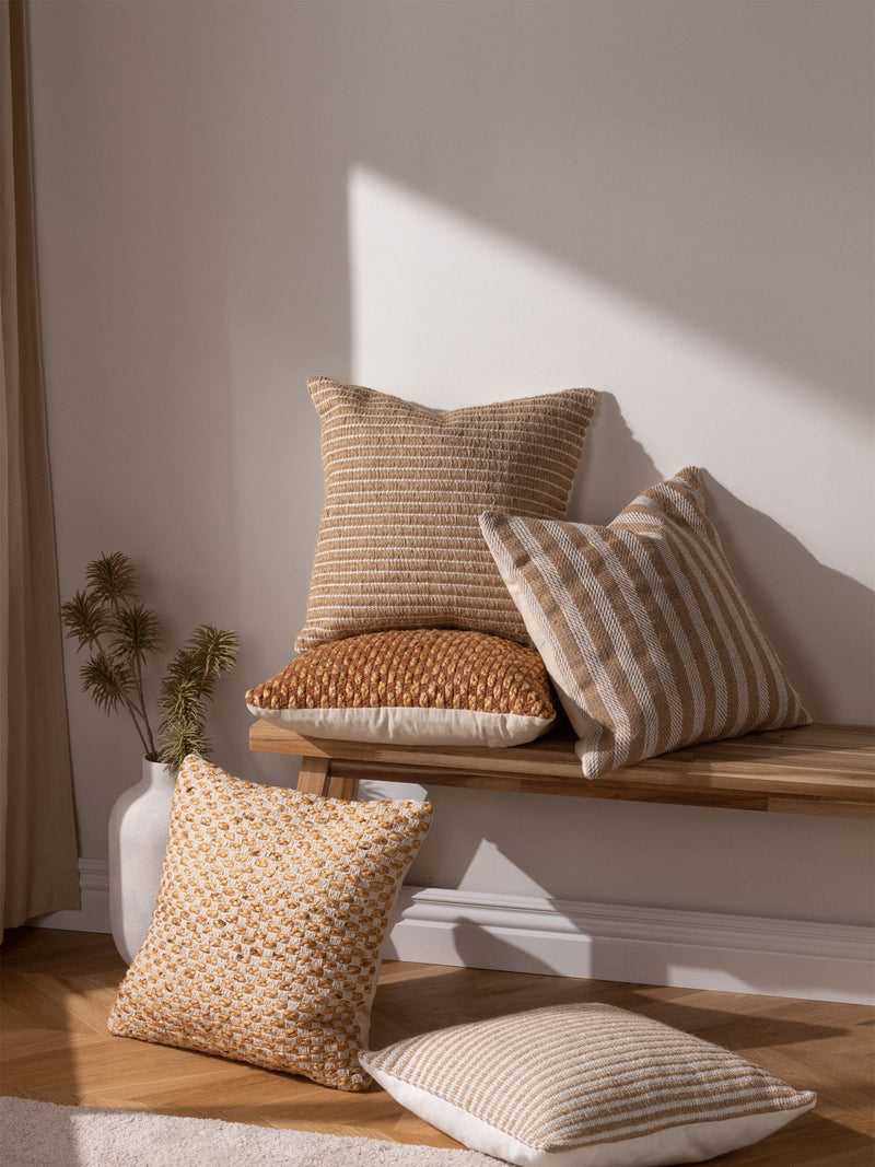 Yard natural beige organik stripe cushion 45cm (British brand)
