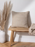 Yard natural beige organik stripe cushion 45cm (British brand)