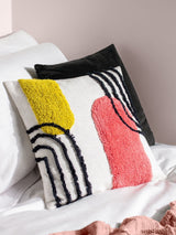Next heya home Elmer Art Deco Citrus Yellow Cotton Tufted Cushion 45x45cm- Buy online at McGrocer