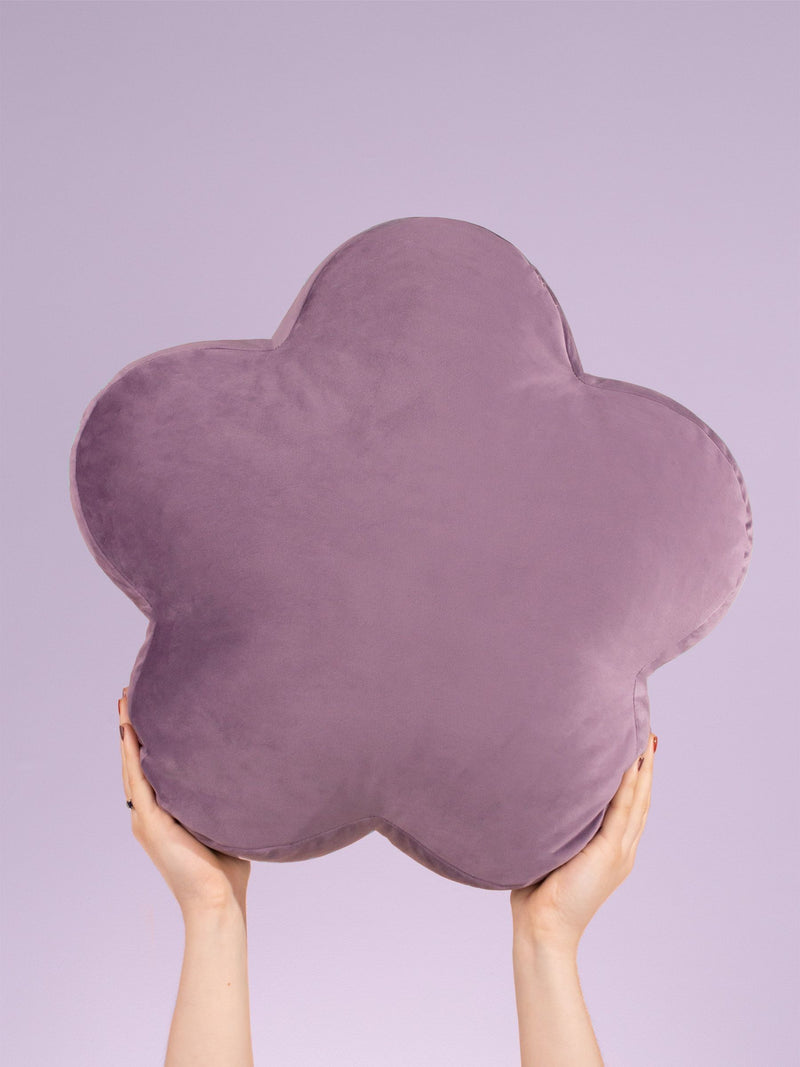 heya home lilac flower velvet cushion (British brand)