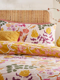Pink Protea reversible floral duvet cover and pillowcase set - British product