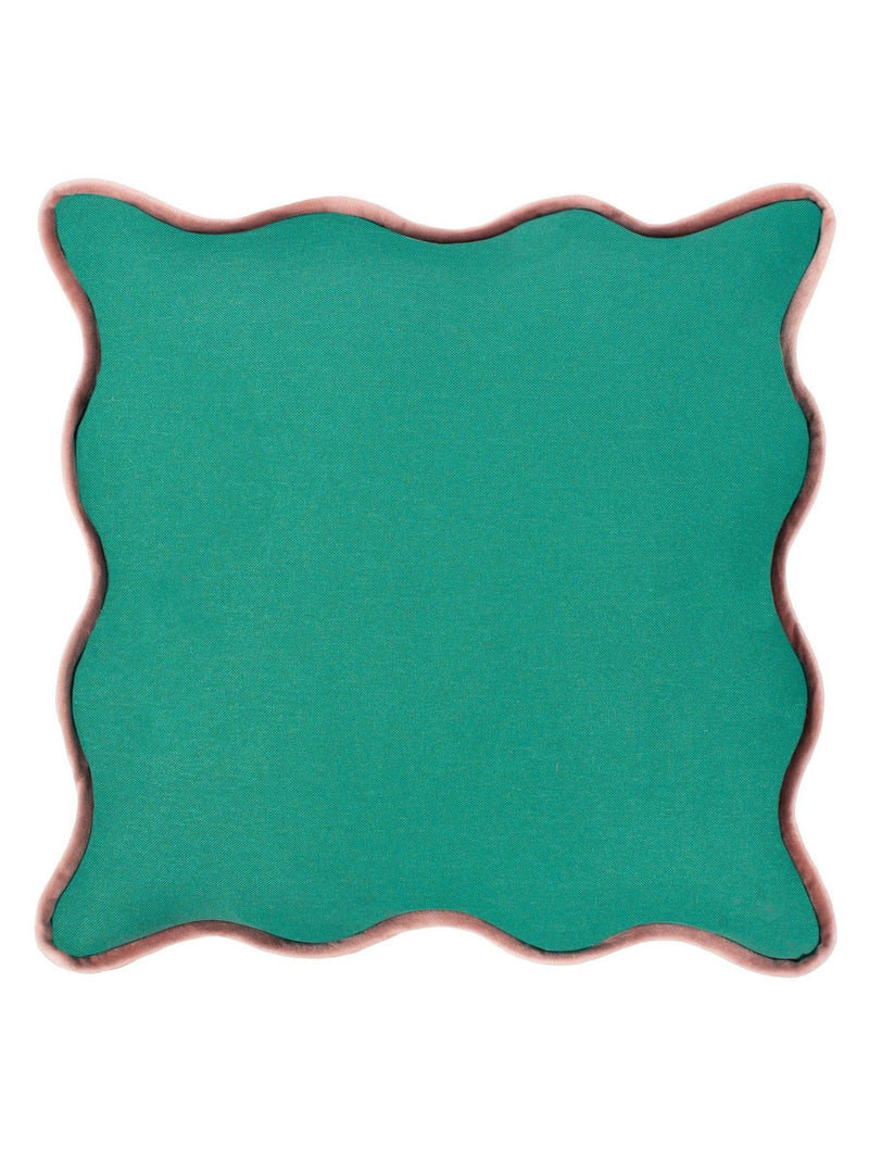 heya home cushion green pink wiggle contrast velvet (British brand)